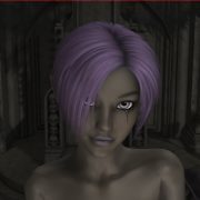 Slender 3D babe with short purple hair wants sex and gets undressed. Gentle elf princess wants to taste your cock.