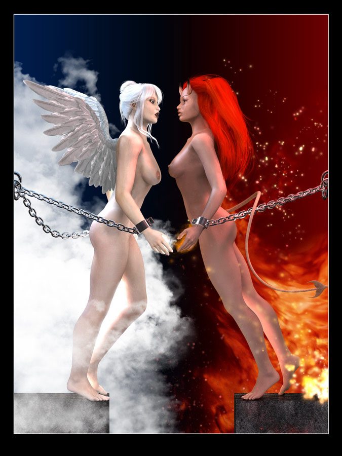 Angels and demons naked