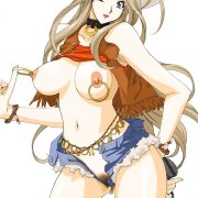 Anime blonde girls showing pierced nipples - Ah my Goddes