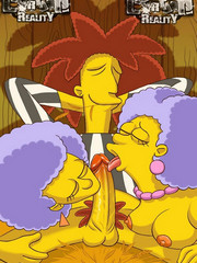 Cartoon Simpsons chicks teasing cocks