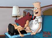 Dilbert switches from fucking one ho's mouth to stretching another one's pussy