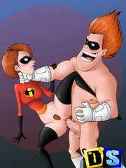 Elastigirl fom the Incredibles fucked in every hole