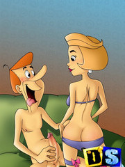 George Jetson's wife teases her husband - cartoon porn pictures