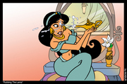 Hot princess Jasmine covered with cum