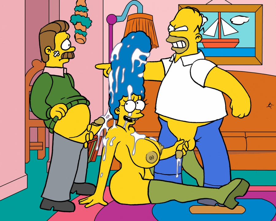 Homer Simpson And Another Guy Fucks His Wife Marge Hentai Hard Cartoon Porn