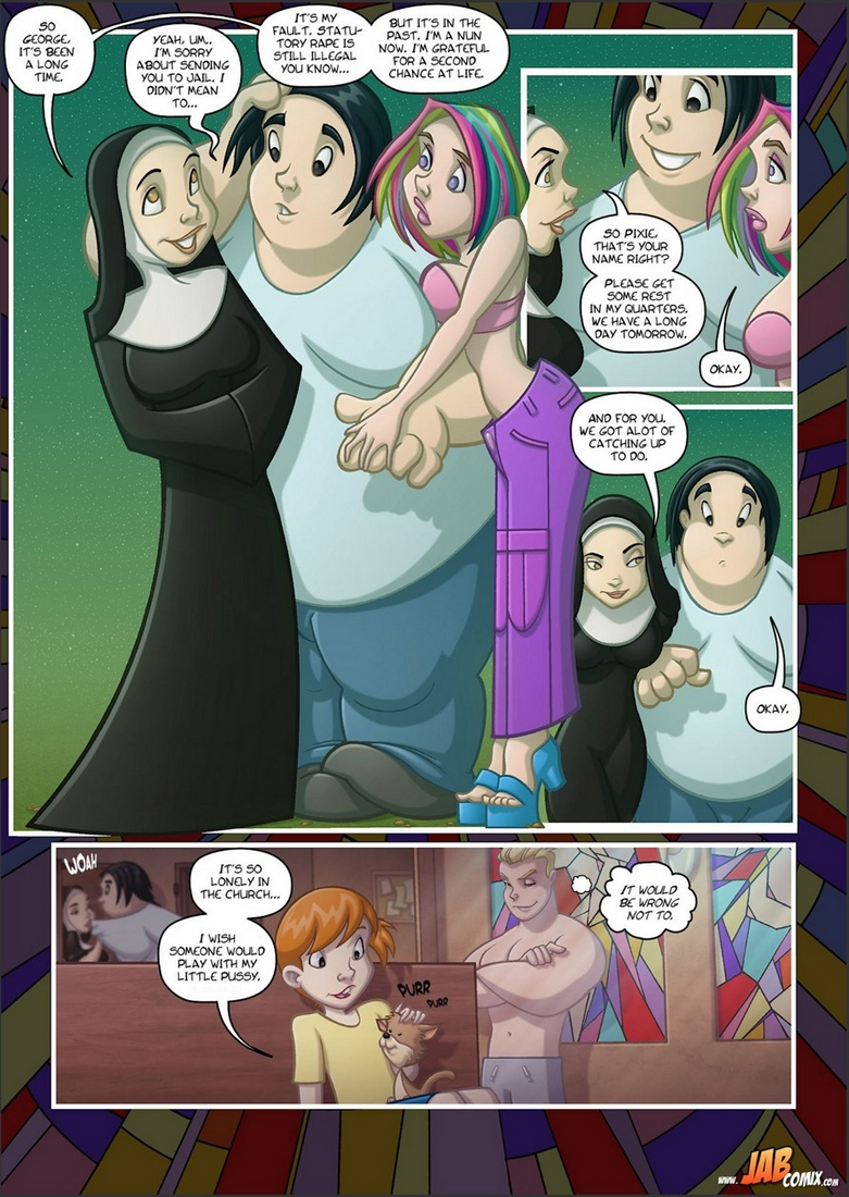Cartoon Nuns Sex Captions - Crazy Sex Comics Wrong House - Girls Scream Of Pleasure