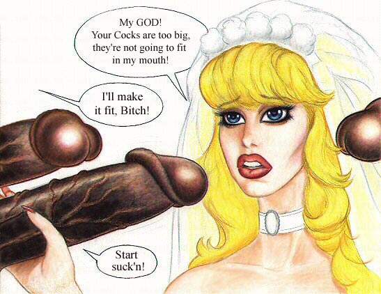 Interracial Cartoon Porn With Bride - Black cocks in white brides deep holes - Sex Comics @ Hard Cartoon Porn